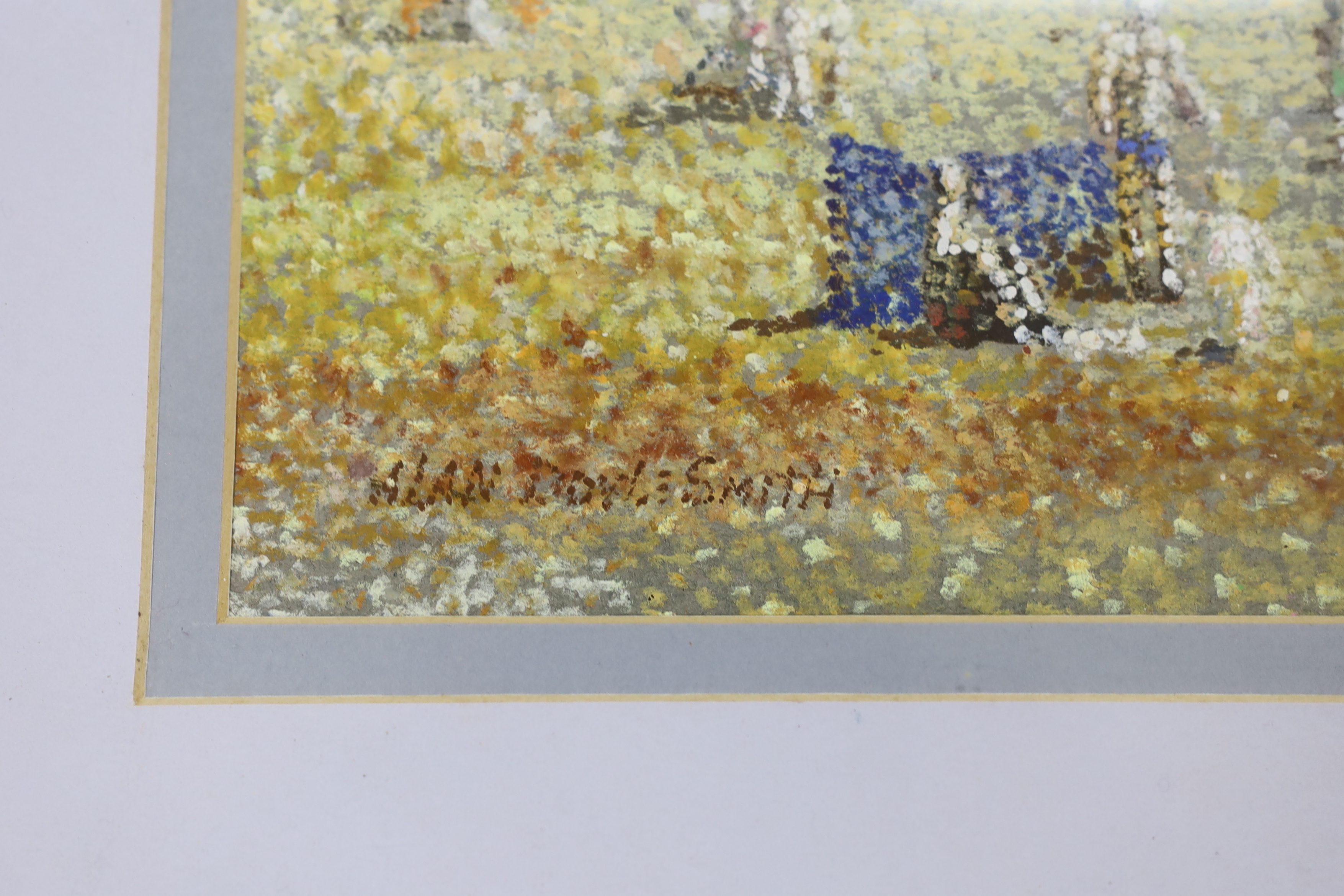 Alan Doyle Smith, gouache on paper, 'South Bay, Scarborough', signed, 28 x 46cm